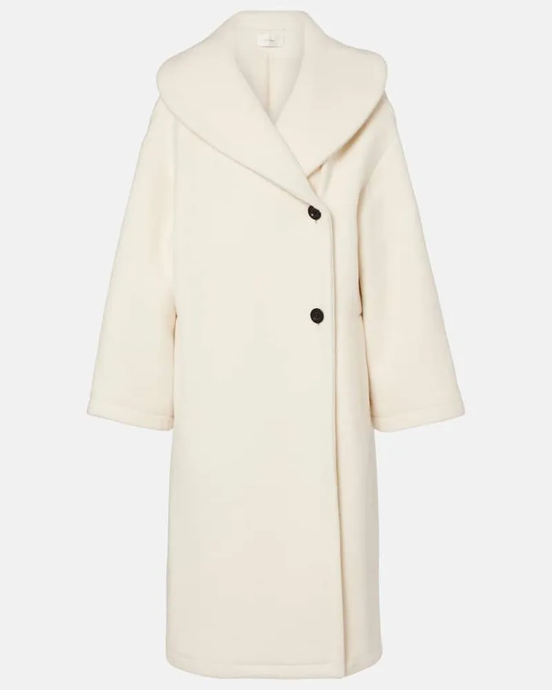 The Row Mantel Regino aus Schurwolle Weiß