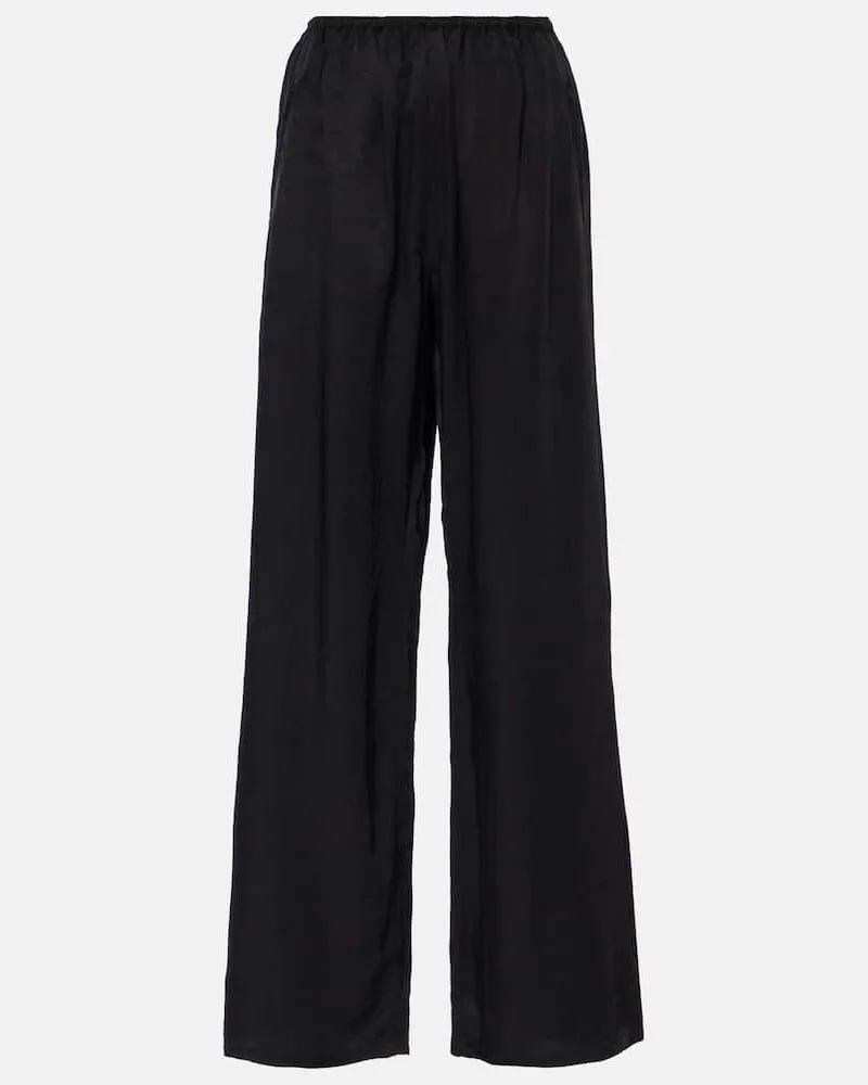 Proenza Schouler White Label Weite High-Rise-Hose Anders Schwarz