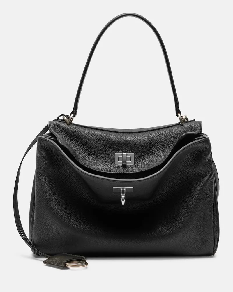 Balenciaga Tote Rodeo Small aus Leder Schwarz