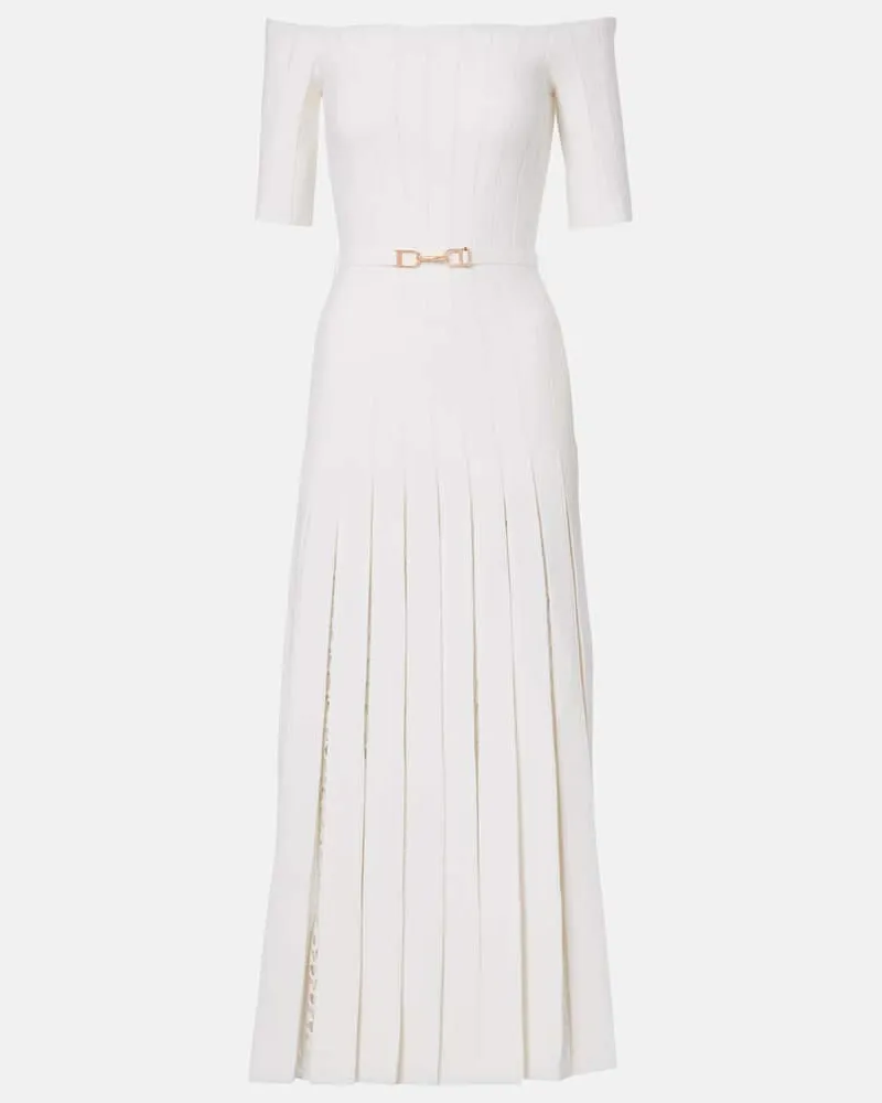 Gabriela Hearst Maxikleid aus Wolle und Seide Weiß