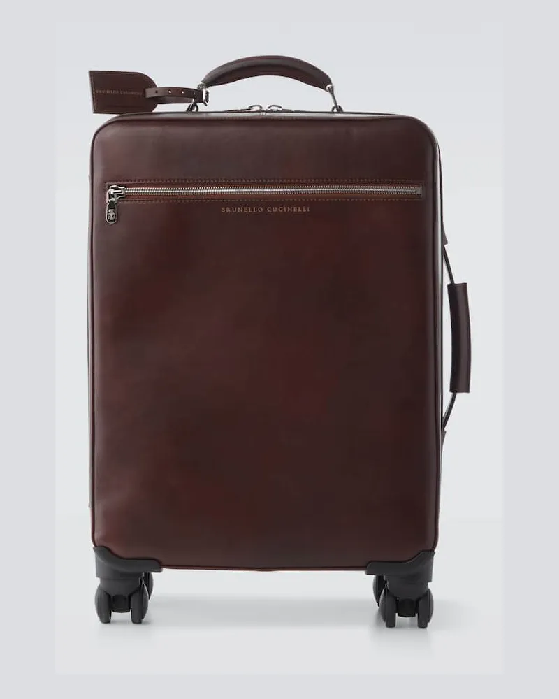 Brunello Cucinelli Trolley aus Leder Burgunderrot