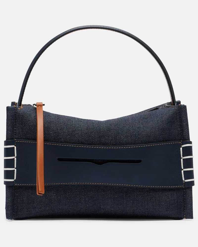 J.W.Anderson Schultertasche Loafer Small aus Denim Blau