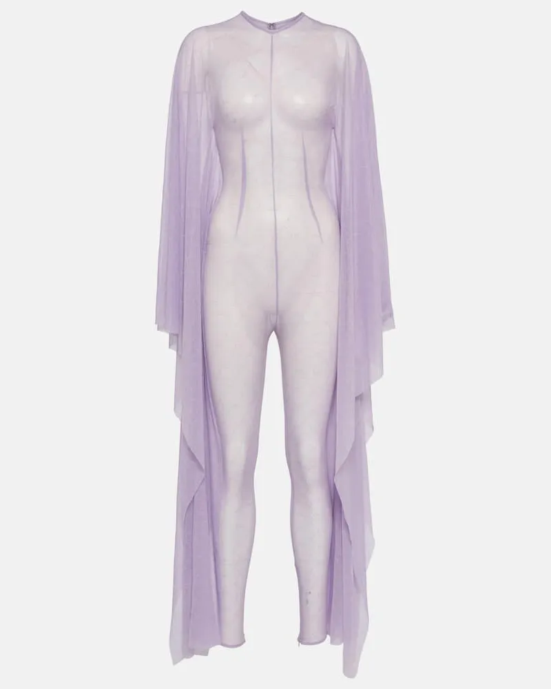 LaQuan Smith Jumpsuit aus Chiffon Violett