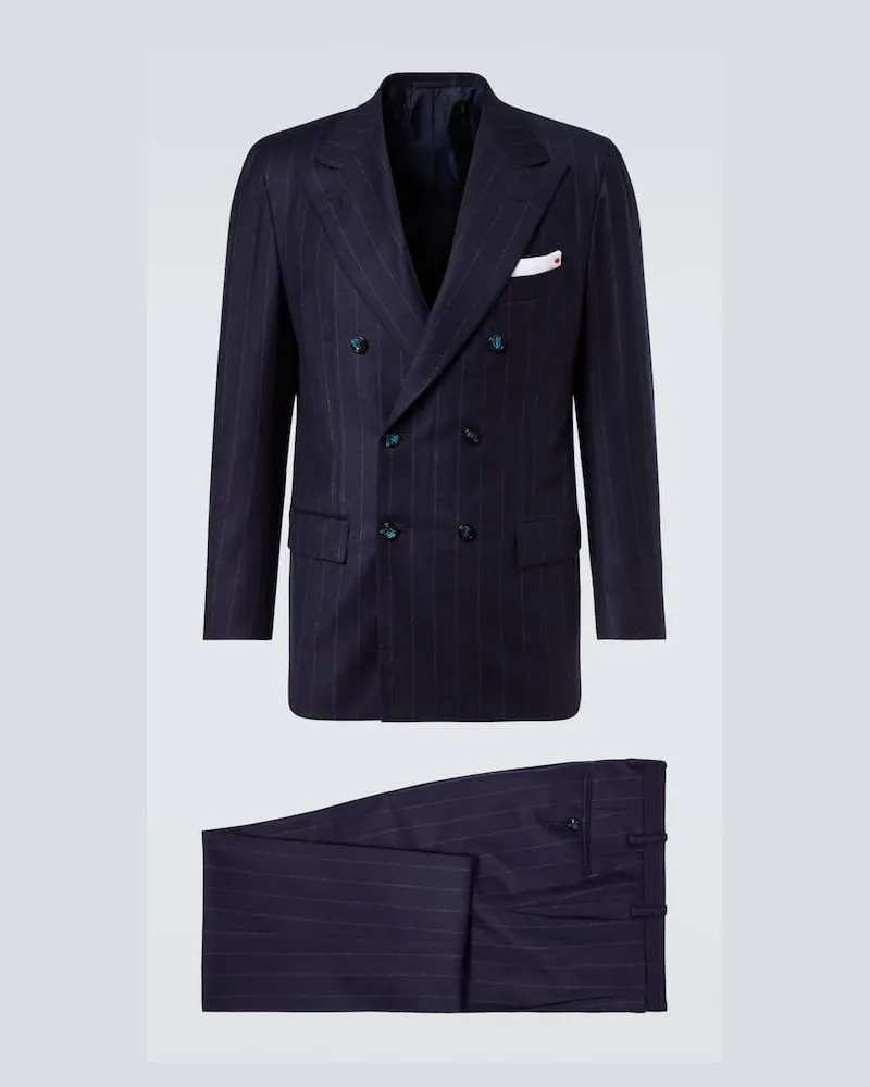 Kiton Anzug aus Wolle und Kaschmir Blau