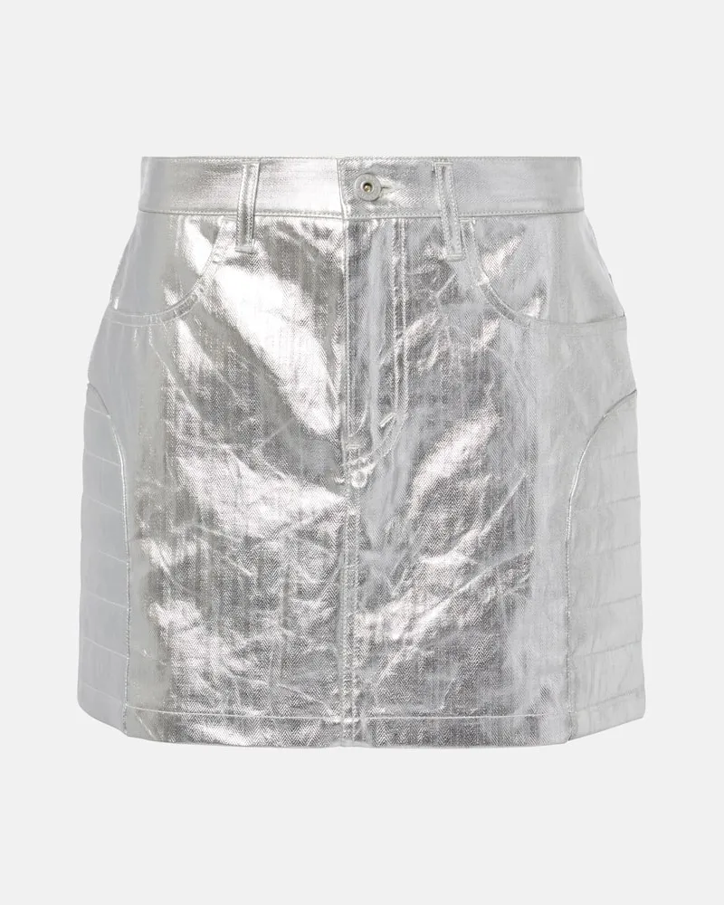 Junya Watanabe Minirock aus Baumwolle Silber