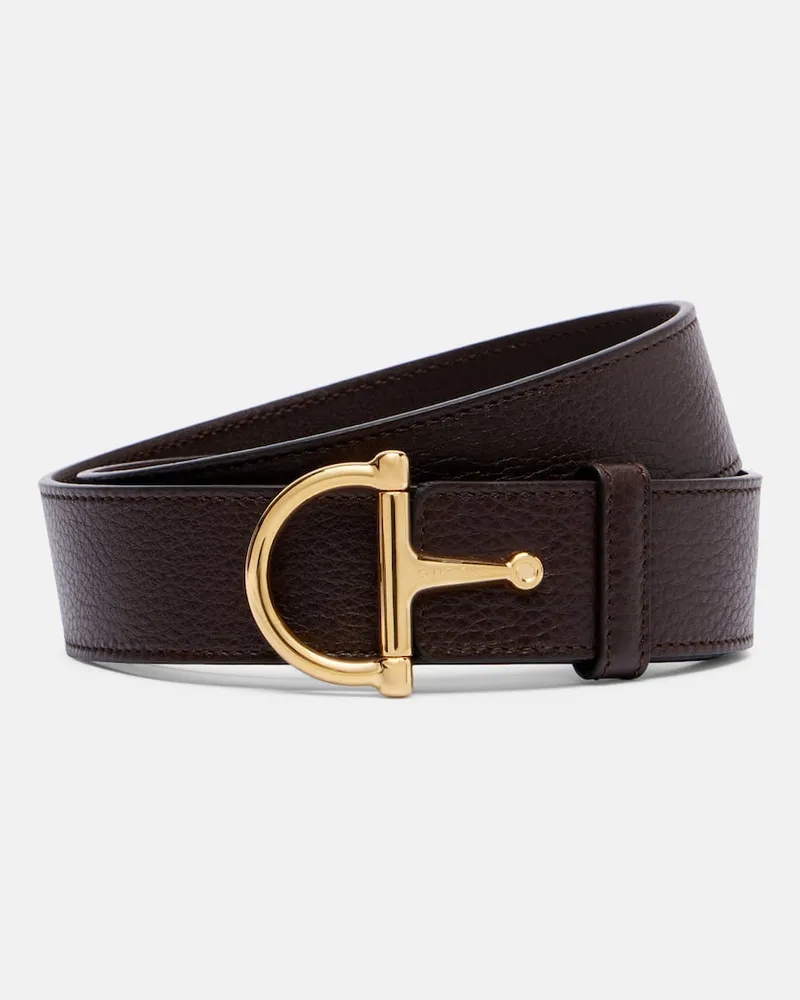 Gucci Gürtel Horsebit aus Leder Braun