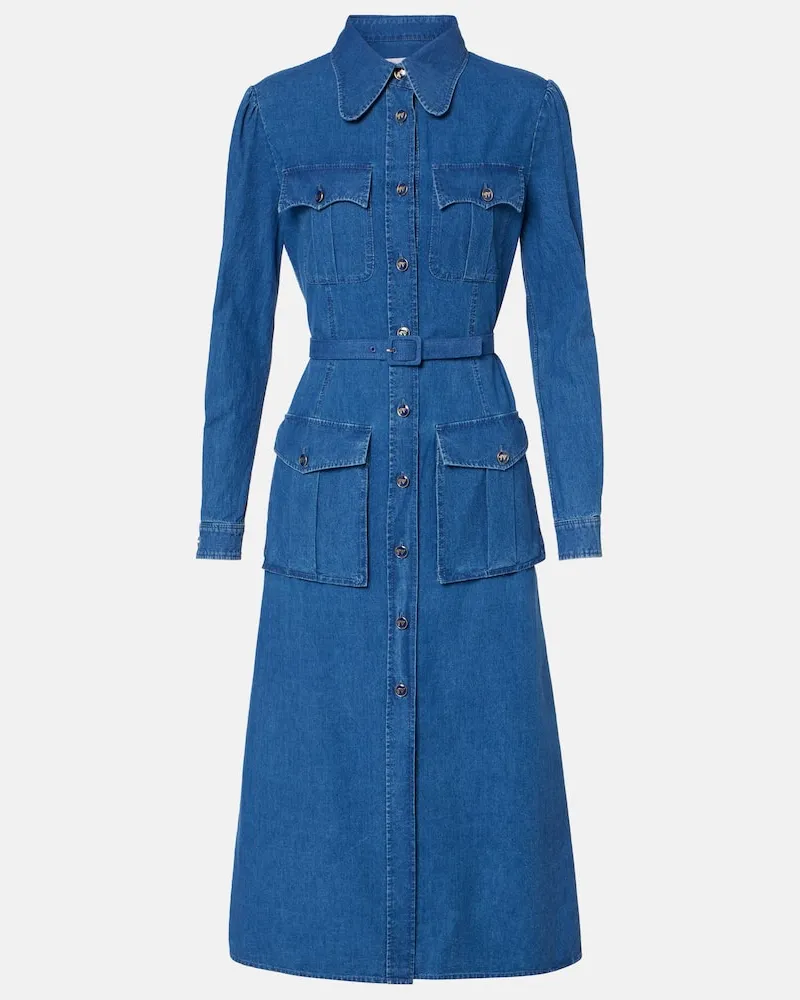 Valentino Garavani Hemdblusenkleid aus Denim Blau