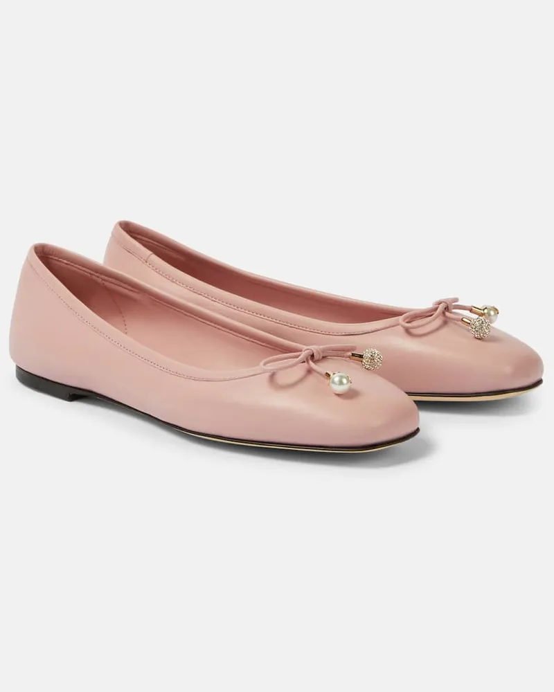 Jimmy Choo Ballerinas Elme aus Leder Rosa