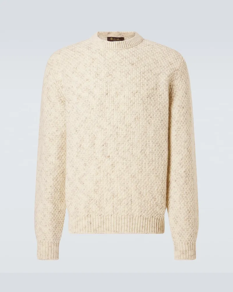 Loro Piana Pullover Ash aus Wolle, Kaschmir, Leinen und Seide Beige
