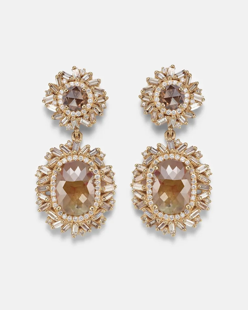 Suzanne Kalan Ohrringe Doublet aus 18kt Gelbgold mit Diamanten Gold