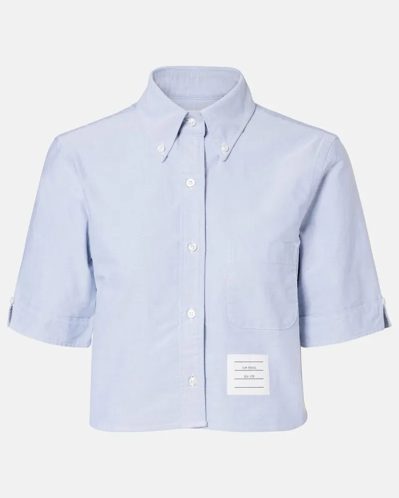 Thom Browne Cropped-Hemd aus Baumwolle Blau