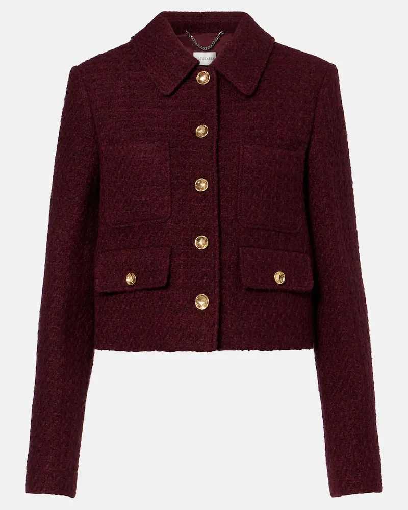 Altuzarra Cropped-Jacke Astley aus Tweed Burgunderrot