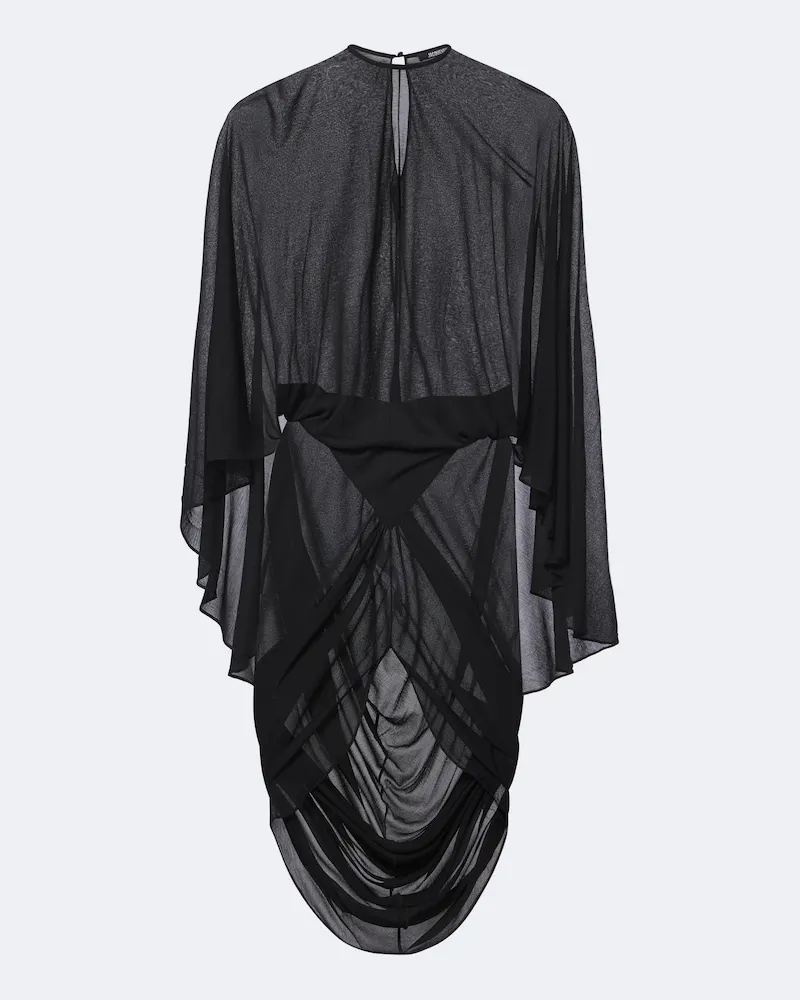 Jacquemus Midikleid Noche aus Crêpe-Jersey Schwarz