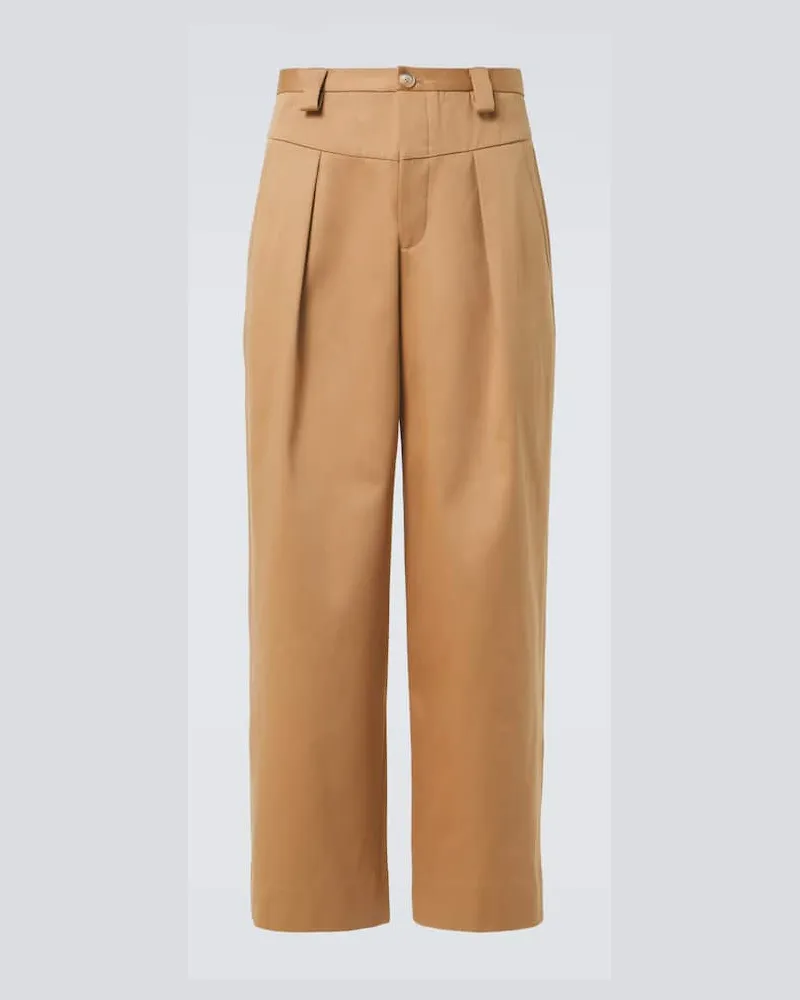King & Tuckfield Weite Hose aus Baumwolle Gelb