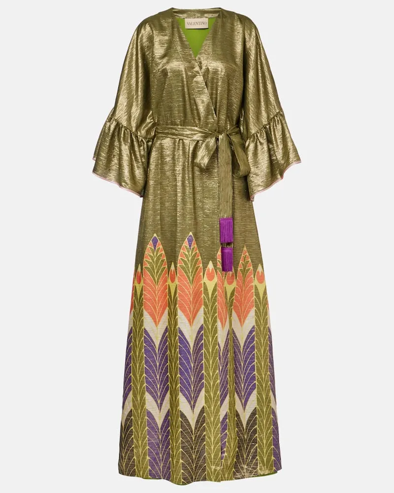 Valentino Garavani Bedruckte Robe aus einem Seidengemisch Multicolor