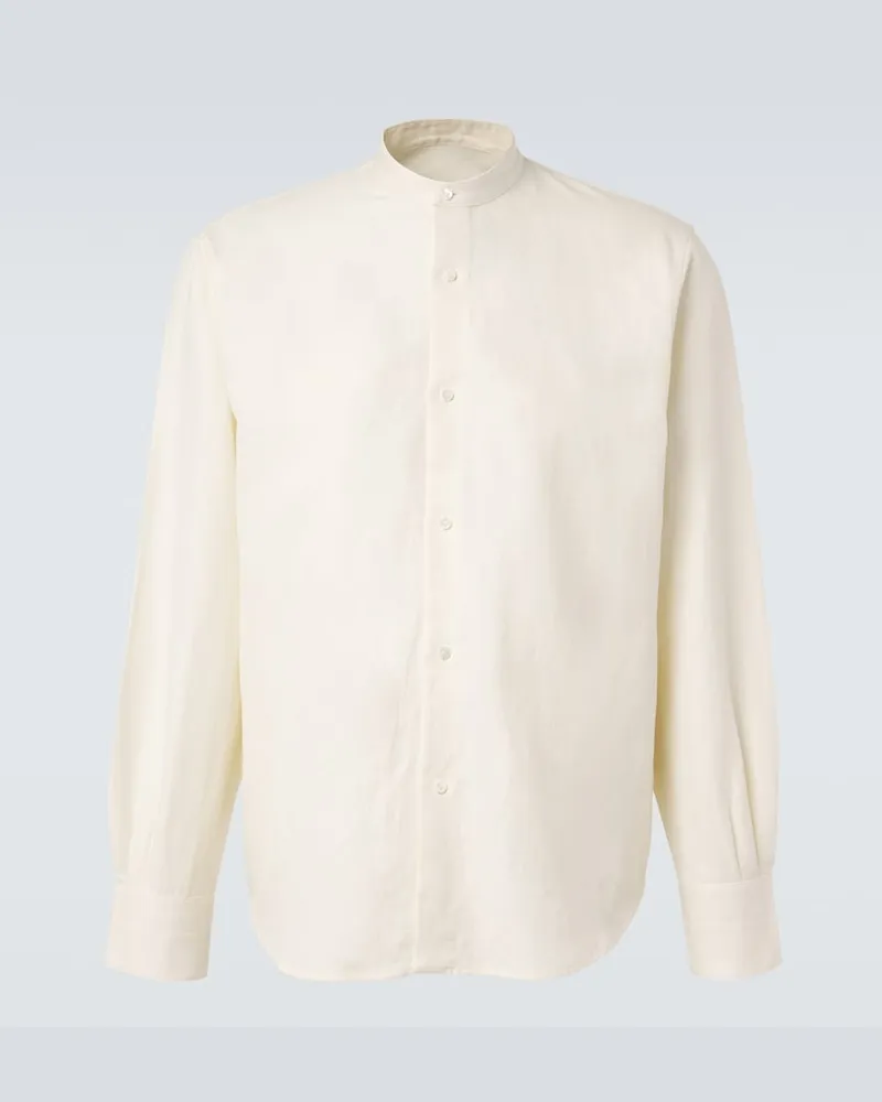Stoffa Stòffa Hemd aus Baumwolle und Leinen Beige