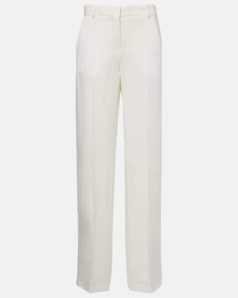 Stella McCartney Weite Hose aus Satin Weiß