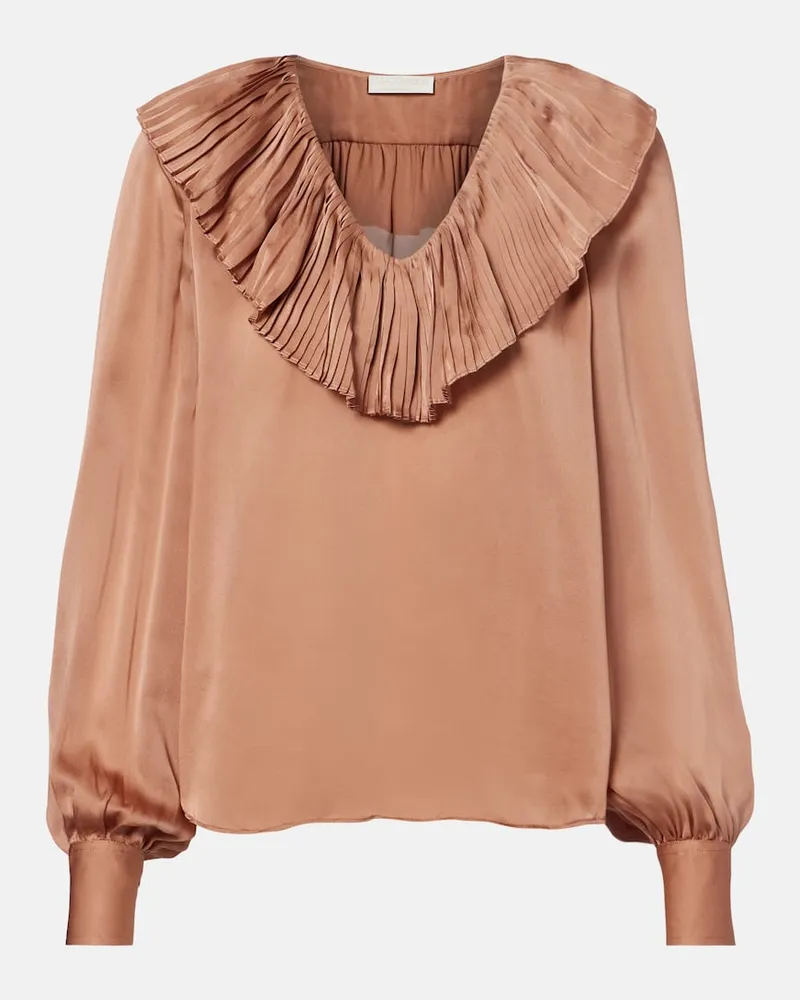 Ulla Johnson Top Liese aus Seidensatin Rosa