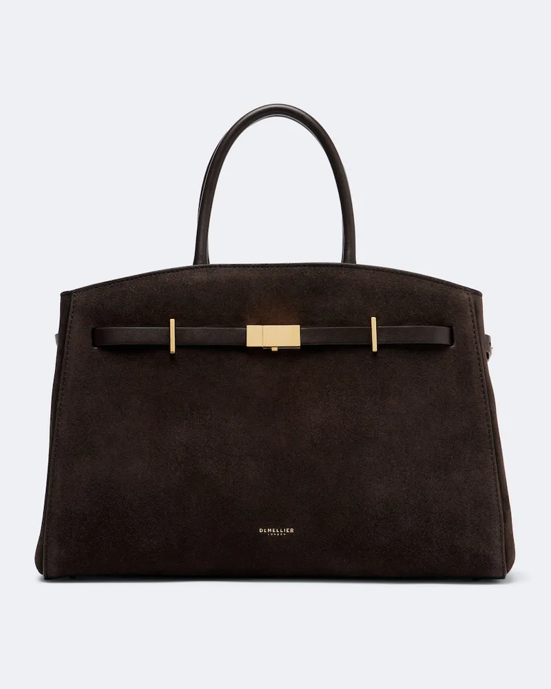 DeMELLIER Shopper Hudson Midi aus Veloursleder Braun