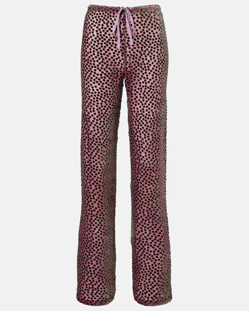 Dries van Noten Gerade Hose Rosa