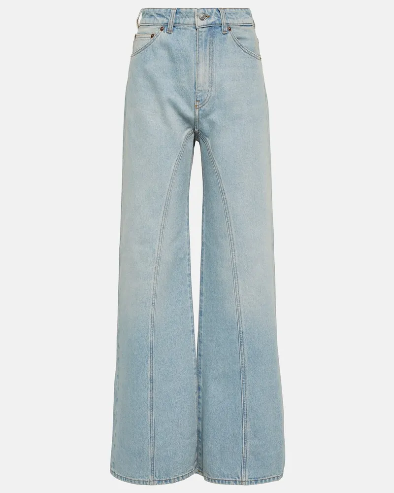 Victoria Beckham High-Rise Wide-Leg Jeans Bianca Blau