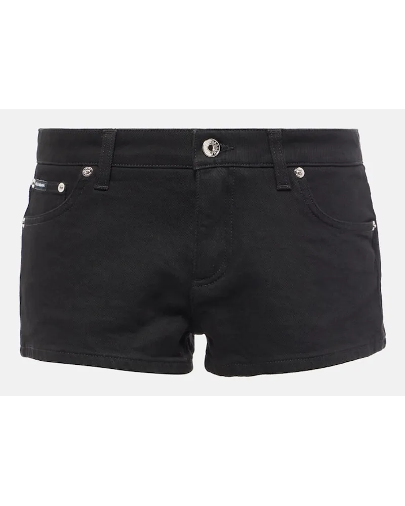 Dolce & Gabbana Low-Rise Jeansshorts Schwarz