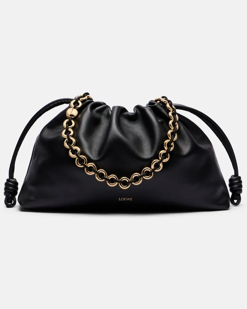 Loewe Schultertasche Flamenco Large aus Leder Schwarz