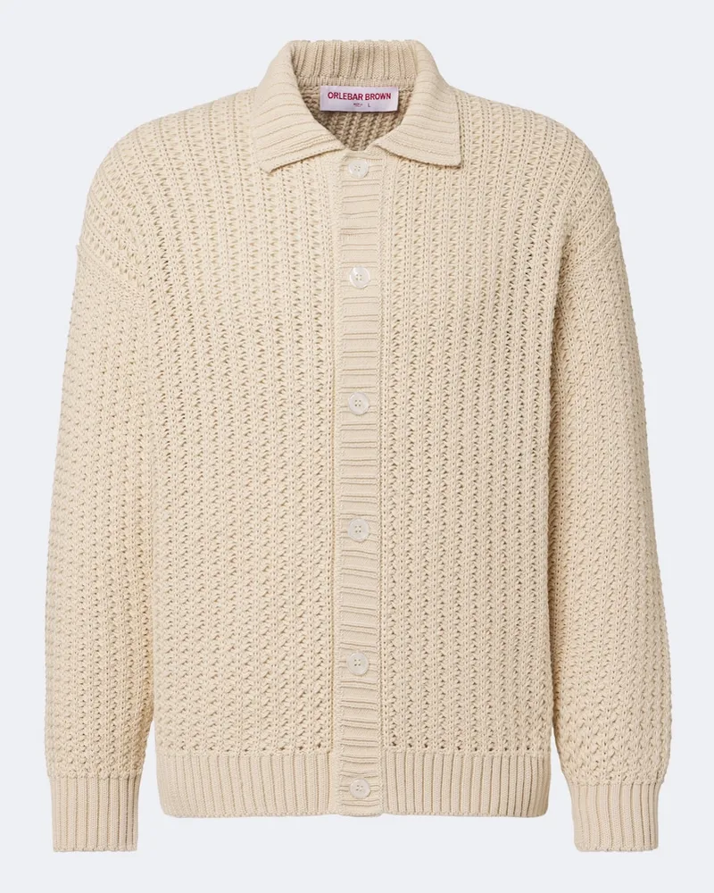 Orlebar Brown Cardigan Thomas aus Baumwolle Beige