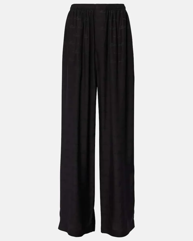Balenciaga Pyjamahose aus Seide Schwarz