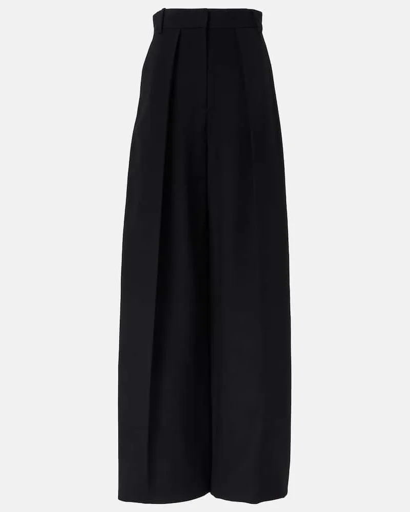 KHAITE Weite High-Rise-Hose Maris Schwarz