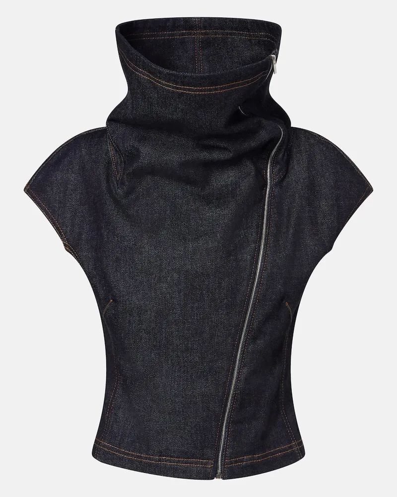 Jacquemus Top aus Denim Blau
