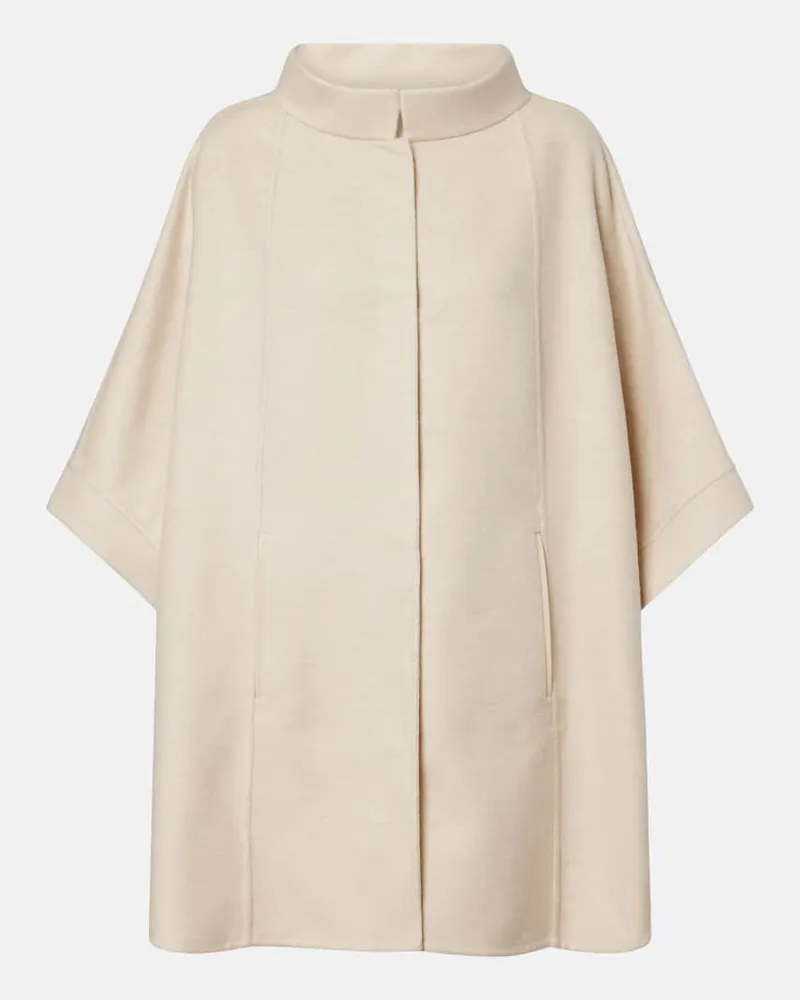 Loro Piana Cape Salzburg aus Kaschmir mit Leder Weiß
