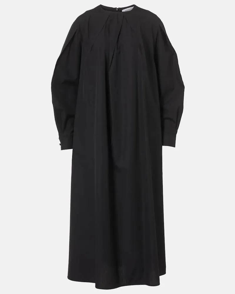Max Mara Midikleid Liriche aus Baumwollpopeline Schwarz