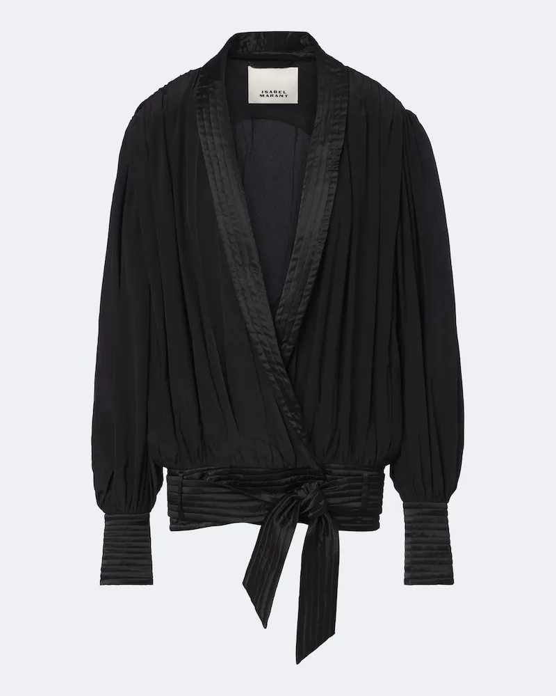 Isabel Marant Jacke Diljane aus Crêpe de Chine aus Seide Schwarz