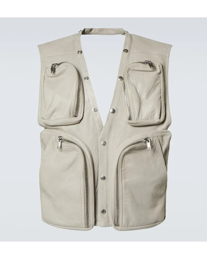 Rick Owens Cargo-Weste aus Leder Beige