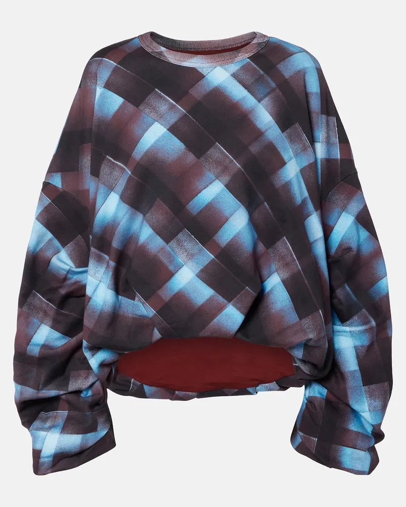 Dries van Noten Sweatshirt aus Baumwolle Burgunderrot