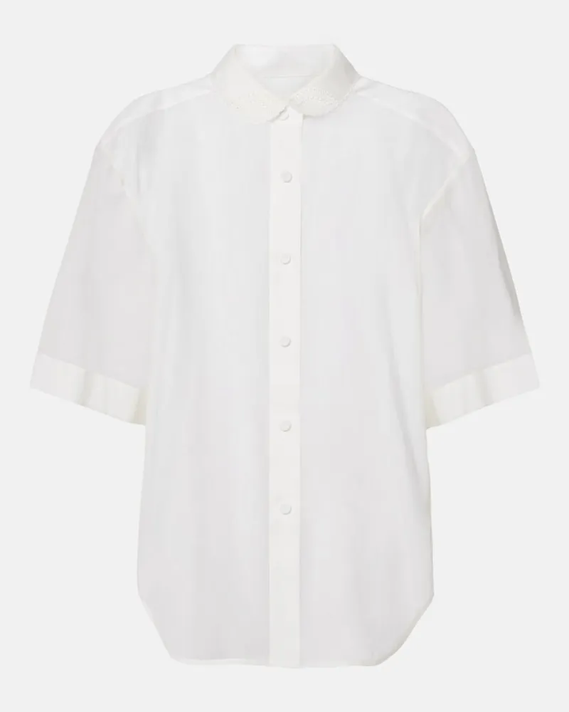 Róhe Róhe Besticktes Top aus Baumwollmusselin Weiß