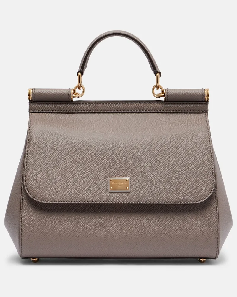 Dolce & Gabbana Tote Sicily Medium aus Leder Beige