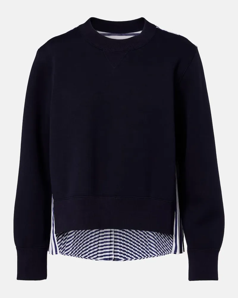 Sacai Sweatshirt aus einem Baumwollgemisch Blau