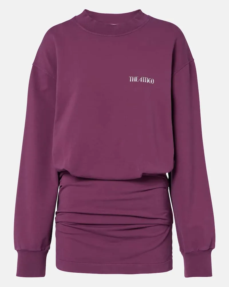 ATTICO Minikleid aus einem Baumwollgemisch Burgunderrot