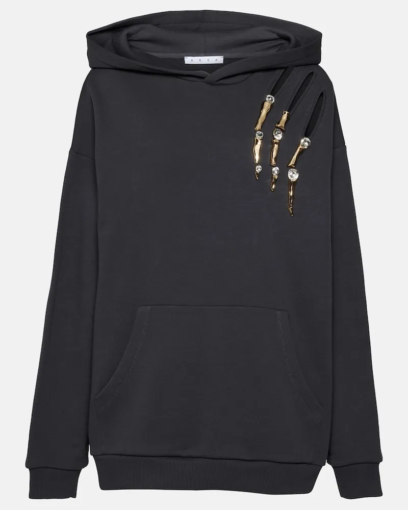 Area Verzierter Hoodie Claw Schwarz