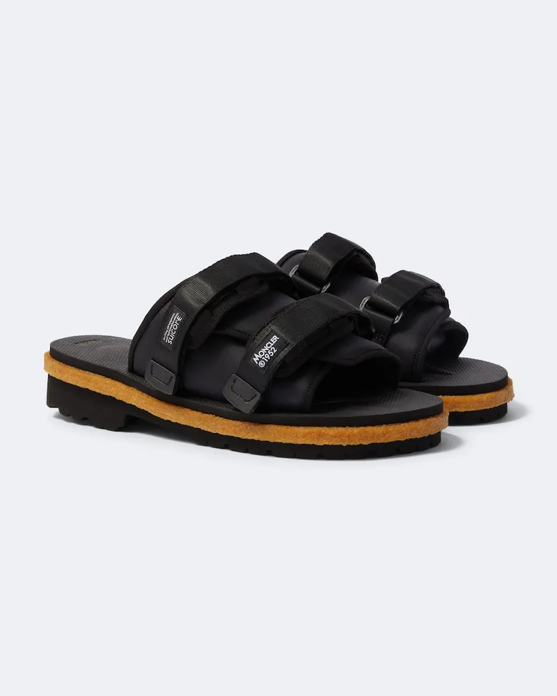 Moncler 4 Moncler Hyke Sandalen Moto Schwarz