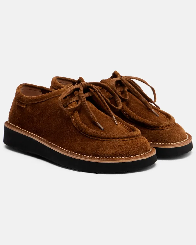 Loewe Schnürschuhe Faro aus Veloursleder Braun