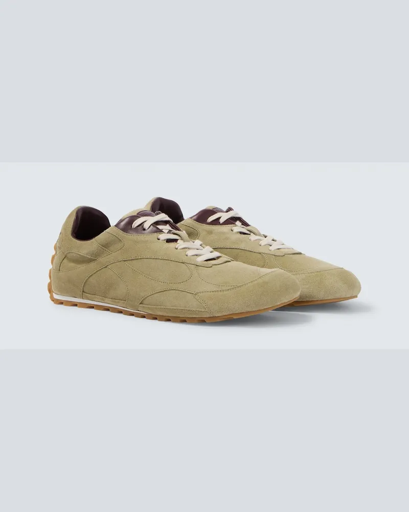 Bottega Veneta Sneakers Orbit Flash aus Veloursleder Grün