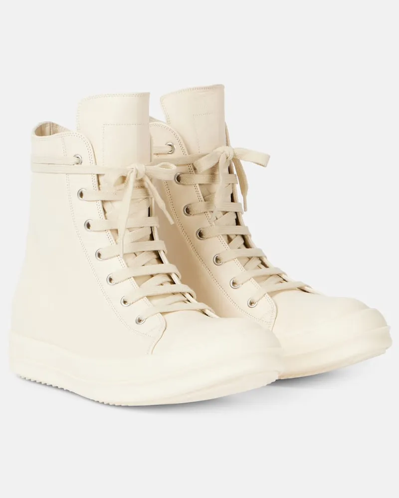 Rick Owens High-Top Sneakers aus Leder Weiß