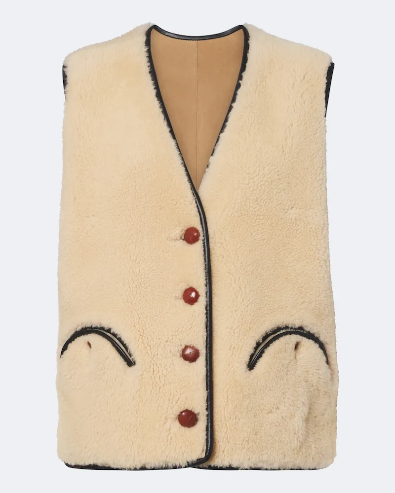 Blazé Milano Blazé Milano Weste Gliss aus Shearling mit Leder Beige