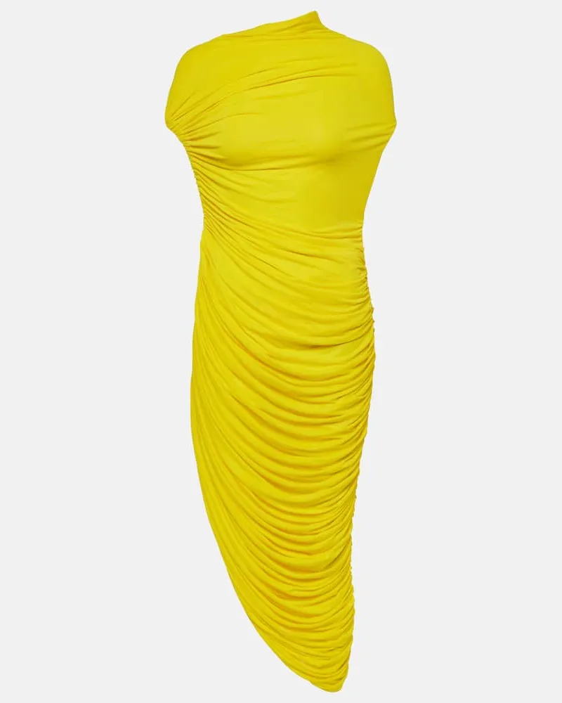 Ferragamo Midikleid aus Jersey Gelb