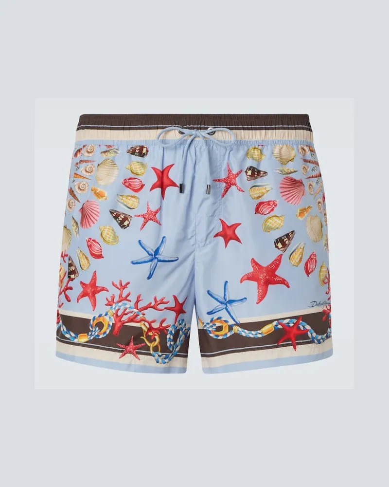 Dolce & Gabbana Bedruckte Badeshorts Blau