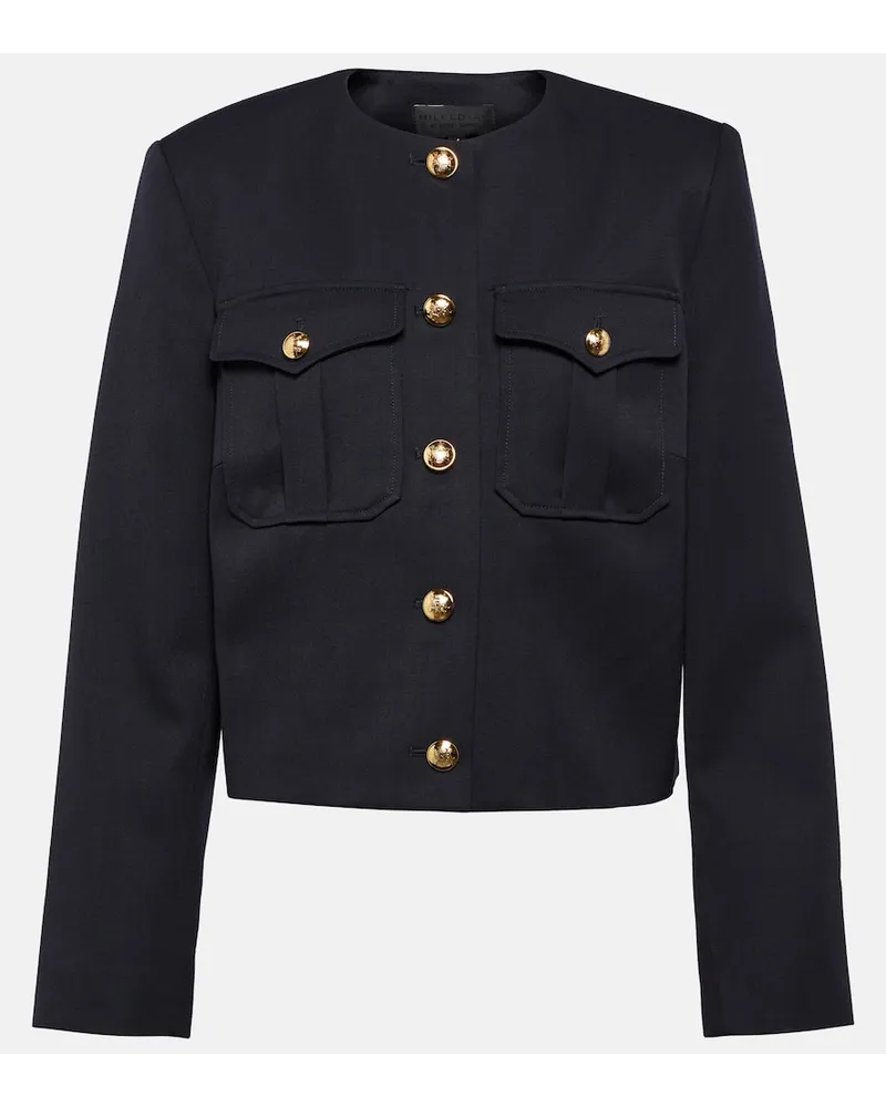 Nili Lotan Cropped-Jacke Maurine aus Schurwolle Blau