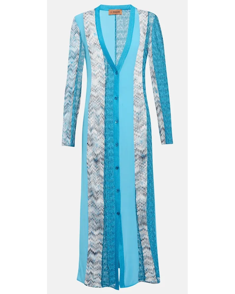 Missoni Cardigan aus Häkelstrick Blau
